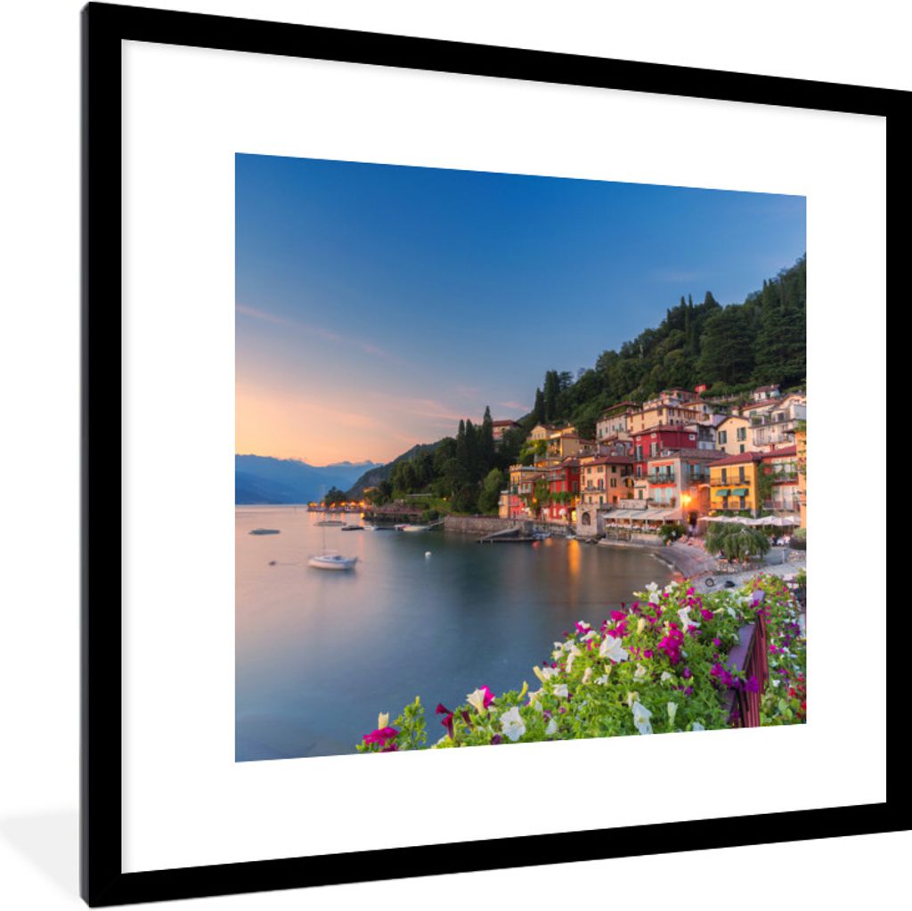 MuchoWow® Gerahmtes Poster Italien - Sonnenuntergang - See Produktbild 