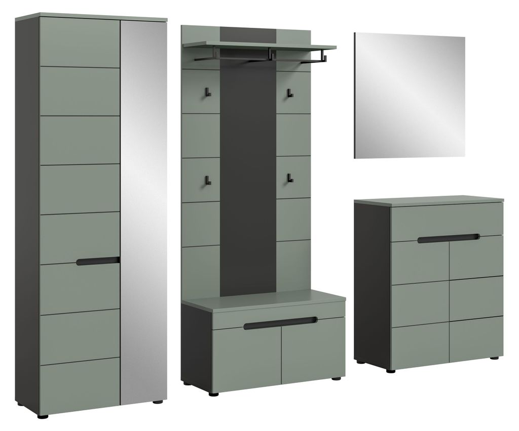 Garderoben-Set Canu 1 | Basalt grau / Smoke Green | Produktbild 