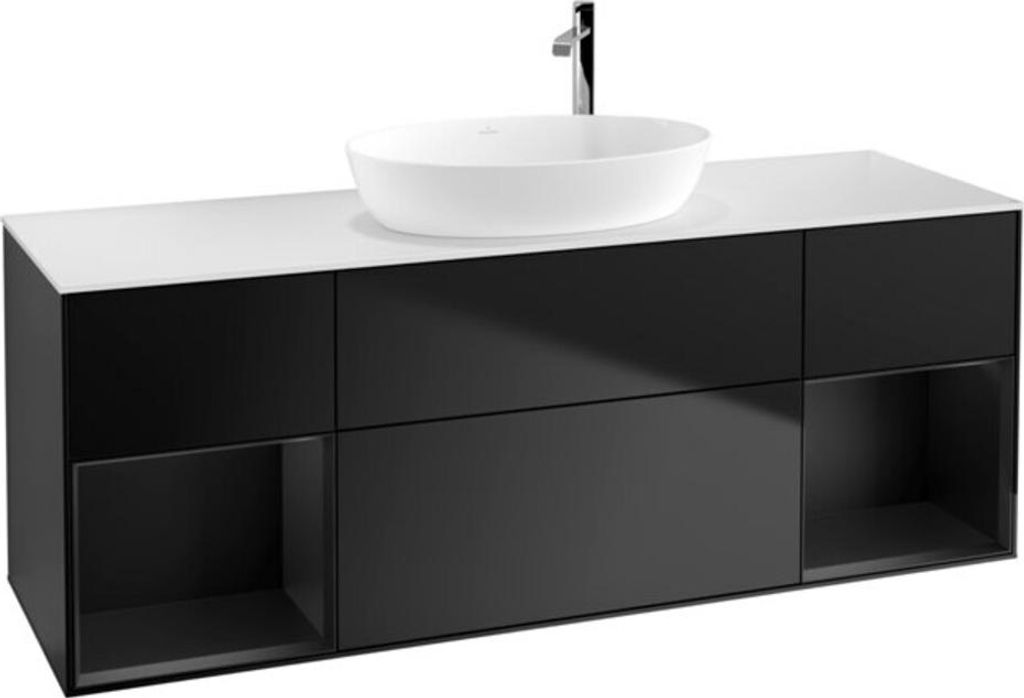 V&B Waschtischunterschrank Finion 160cm, Pl w m, Reg bla m Lac, bla m Lac