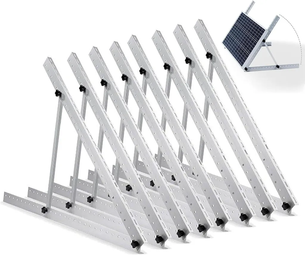 Fixation Solaire sans Perçage 118cm - 8 Supports Réglables pour Toit et PV