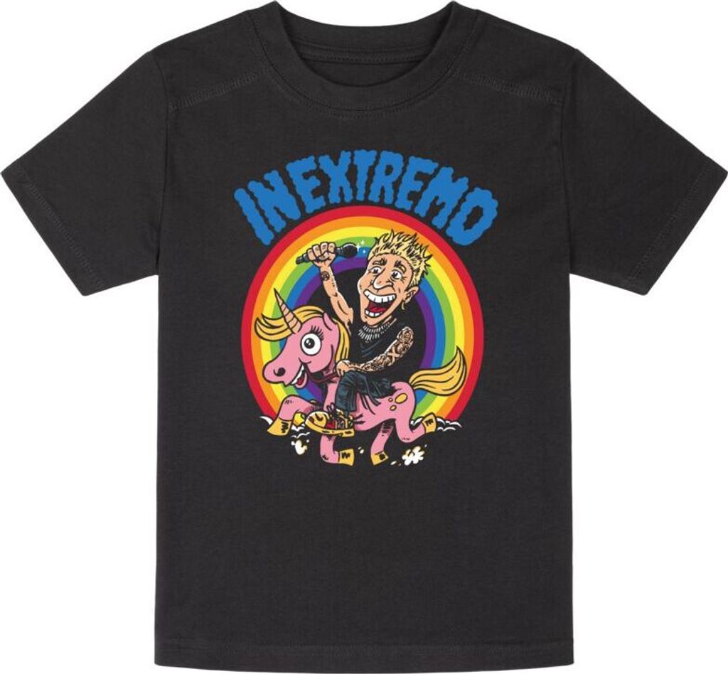 In Extremo T-Shirt Uni Metal Kids - Einhorn schwarz 140