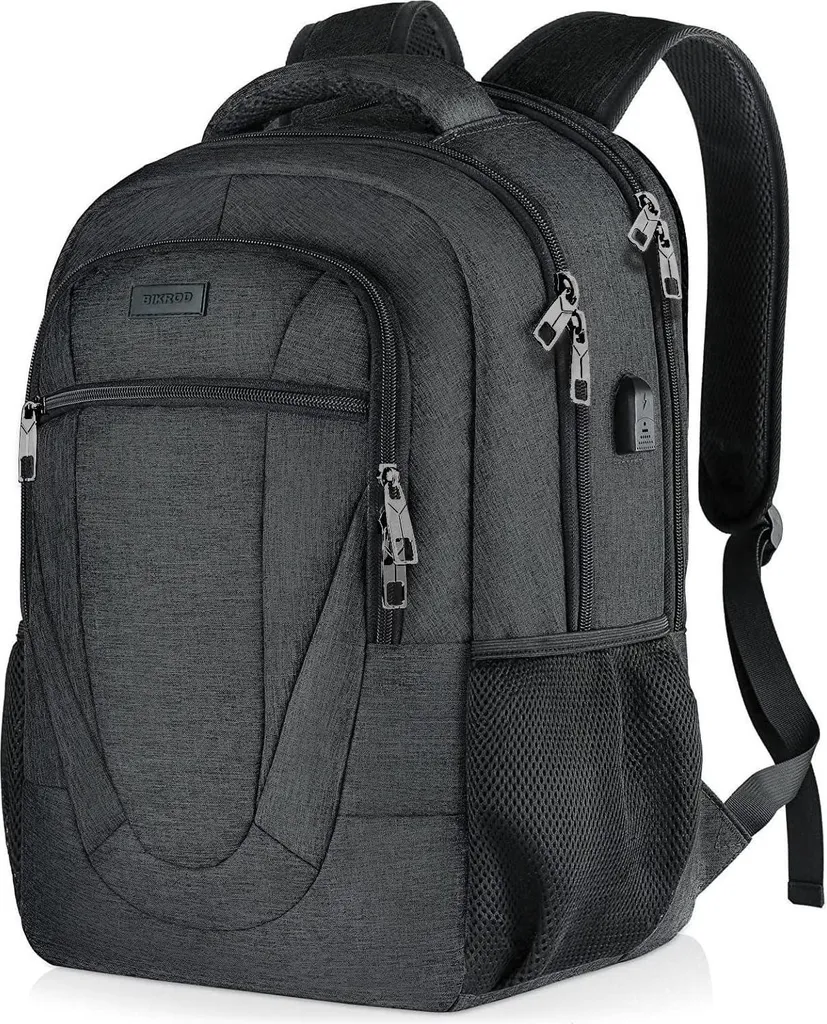 BIKROD Sac à dos 17.3 pouces Noir avec Port de Charge USB Intégré