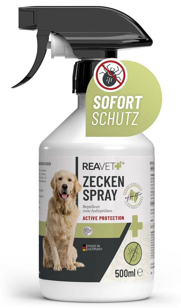 REAVET Zeckenschutz Hund, Zeckenspray 500ml - Zeckenmittel Produktbild 