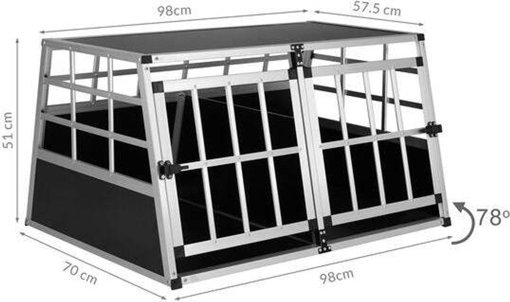 CADOCA® Hundetransportbox Aluminium Hundebox Kofferraum Produktbild 15