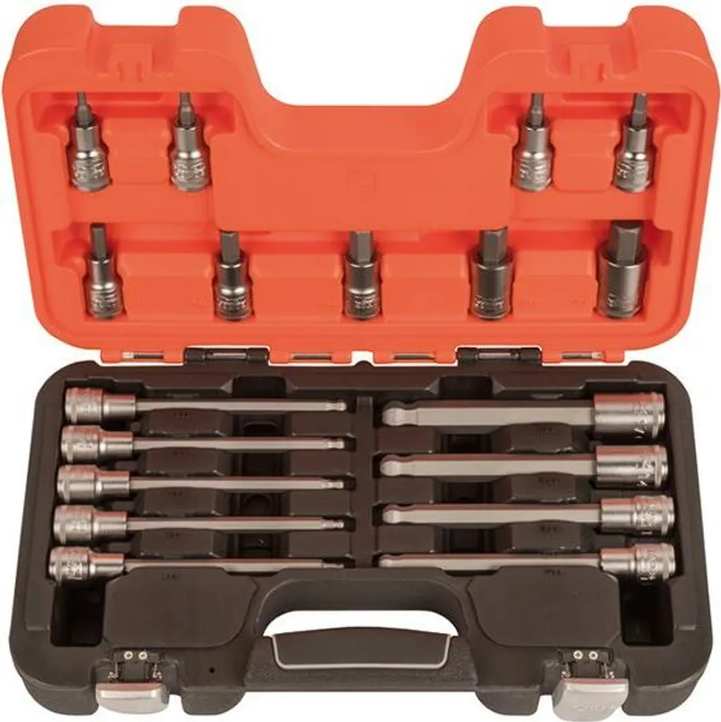 Bahco Jeu de 18 clés à douilles 1/2'' Hex Tips Orange S2818H Professionnel
