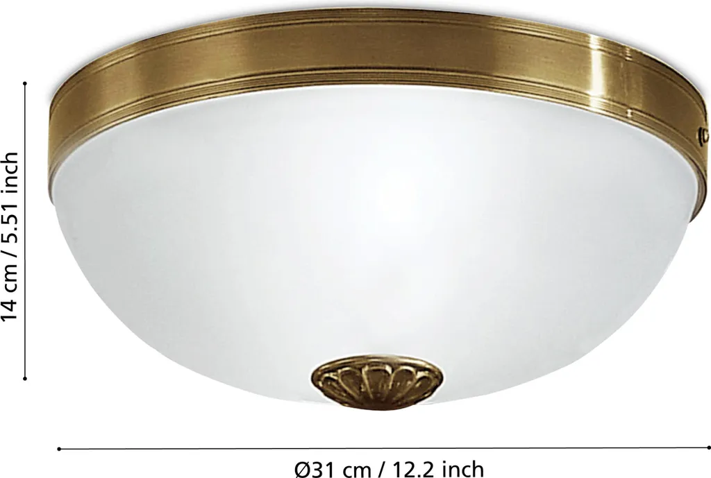Plafonnier double E27 Imperial blanc bruni 31cm pour éclairage doux - 2