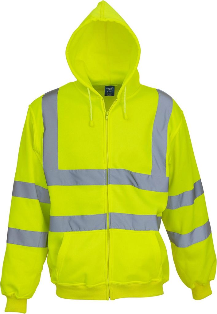 Yoko - Hoodie mit durchgehendem Reißverschluss Signalkleidung für Herren BC5590 (3XL) (Gelb)