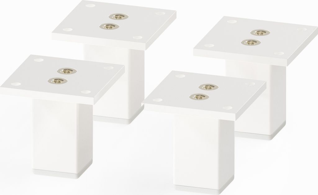 4er Set sossai Aluminium Möbelfüße 60mm in Weiß Schrankfüße Sockelfüße