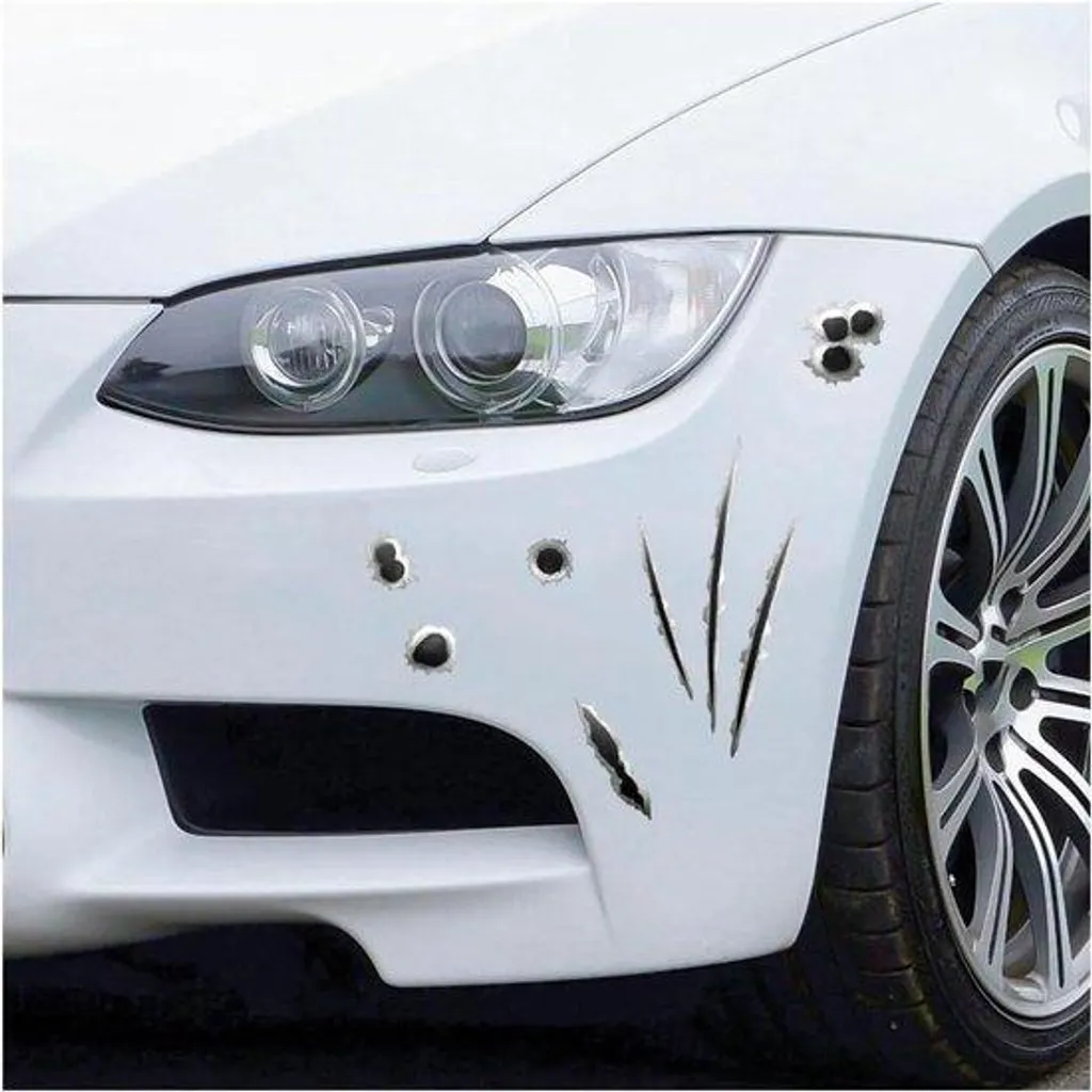Déco voiture impact de balle 3D - Idéal pour masquer rayures et accrocs