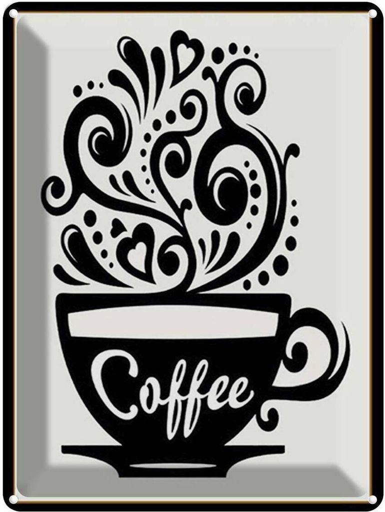 vianmo Blechschild 40x30 cm Coffee Kaffee