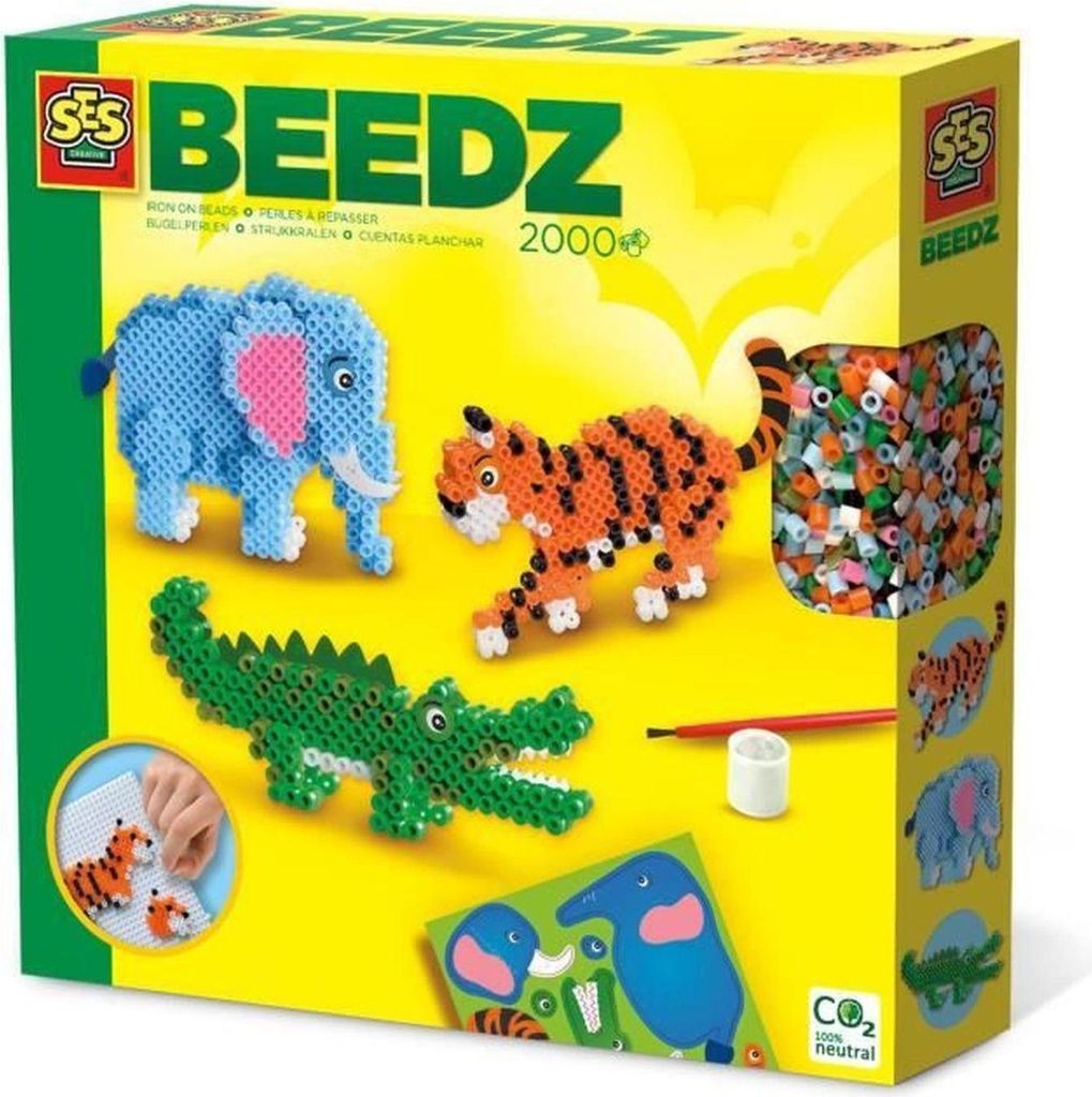 SES CREATIVE Bügelperlenset BEEDZ Safari Tiere 2000 Stück Produktbild 
