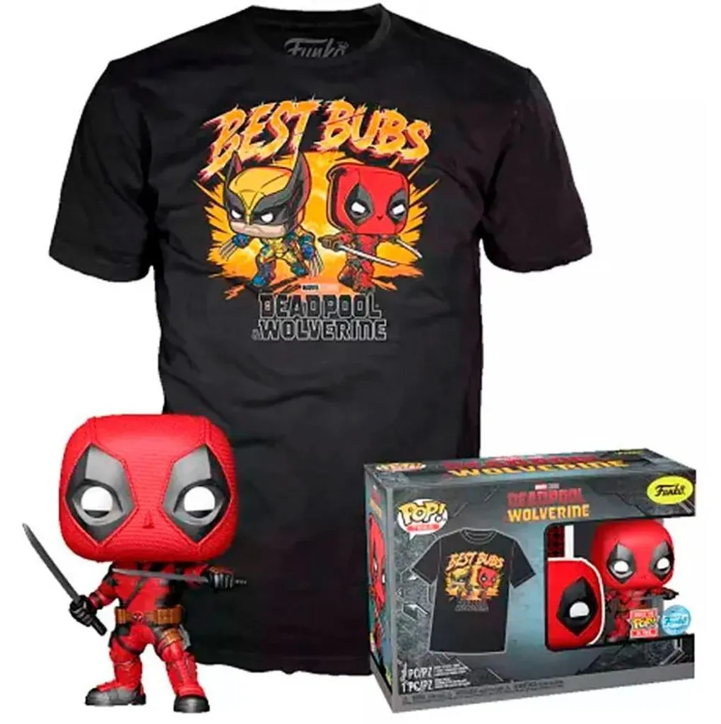 Funko Pop! Marvel Deadpool & Wolverine Pack avec T-shirt Collector