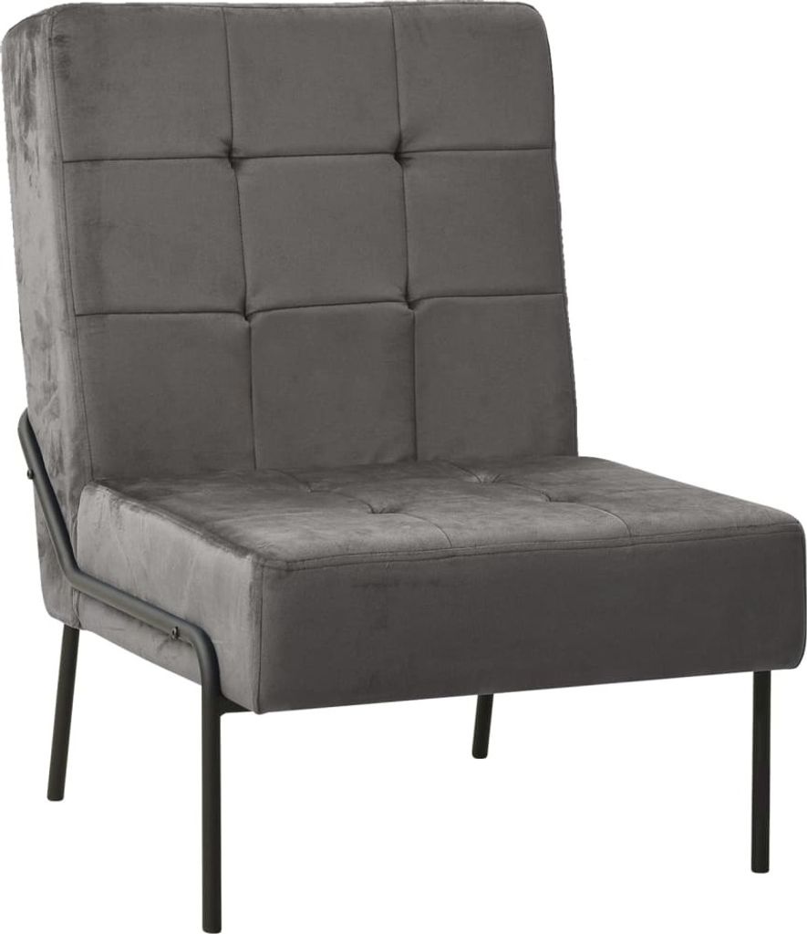 Relaxstuhl 65x79x87 cm Dunkelgrau Samt