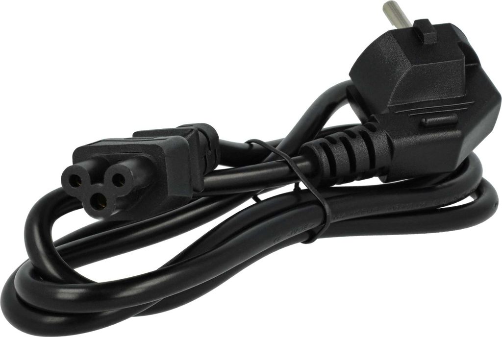 vhbw Netzkabel Schutzkontaktstecker für Kaltgeräte z.B. PC Monitor Computer Drucker Saugroboter - C5 Micky Mouse Kleeblatt Buchse, 1,2 m