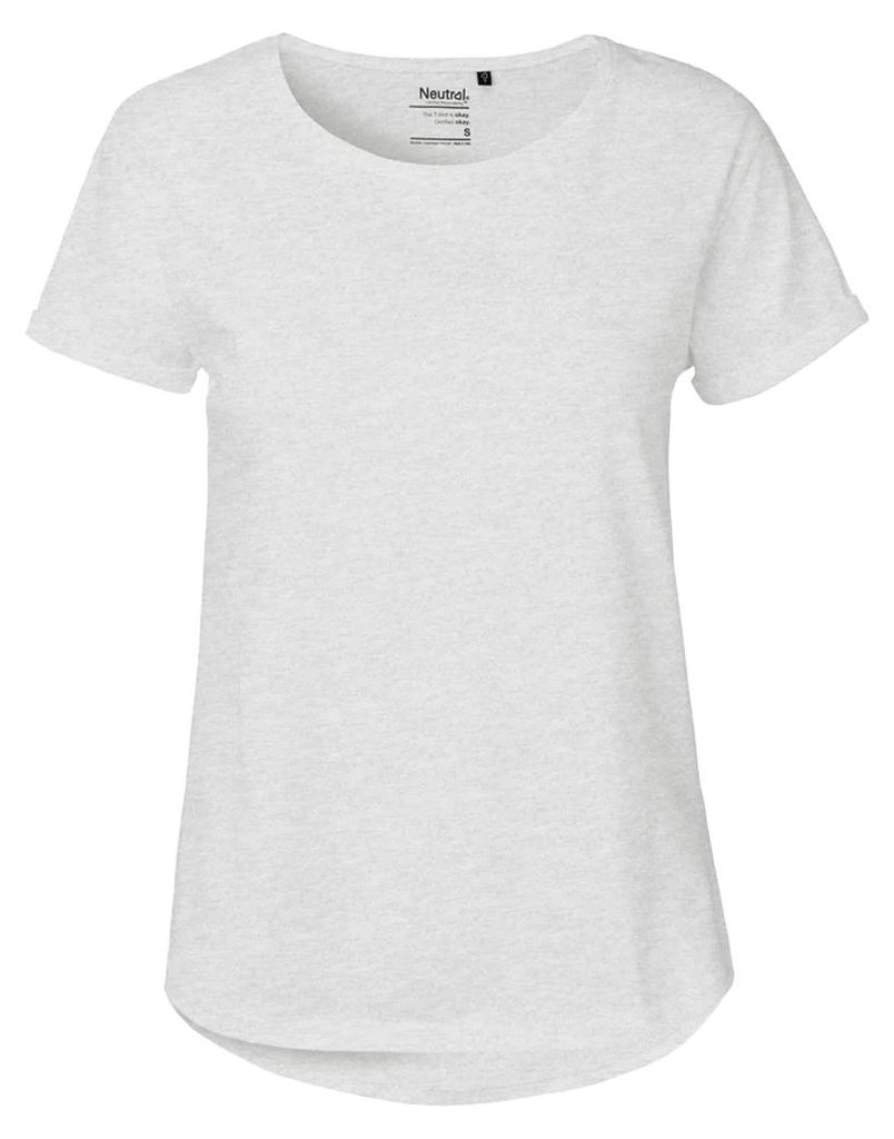Neutral - T-Shirt für Damen Krempelärmel LT3446 (XL) (Aschgrau)