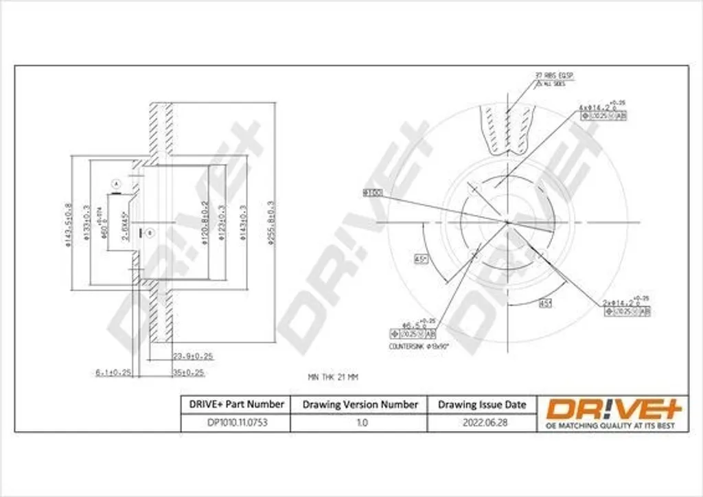 Disque de Frein Avant pour Astra G et Zafira A - Qualité OE 90497879
