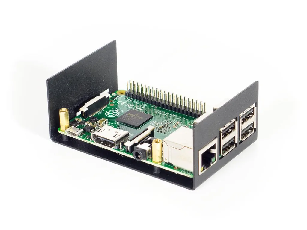 Boîtier en Acier Noir pour HiFiBerry DAC+ et Raspberry Pi 3 Modèle B B+