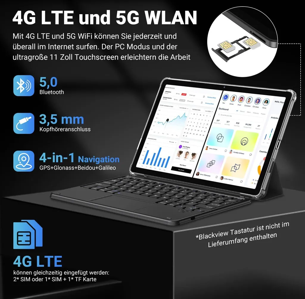 Tablette Blackview Tab 16 Pro Android 14 avec 16Go RAM et 256Go de Stockage - 10