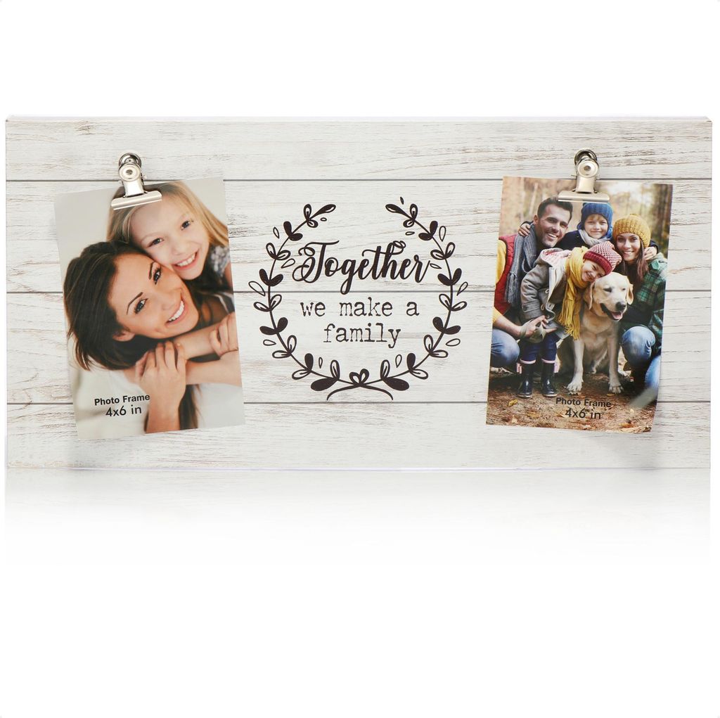 com-four Bilderrahmen "Together" - Fotorahmen für Bilder in verschiedenen Größen - Rahmen für 2 Fotos zum Aufhängen