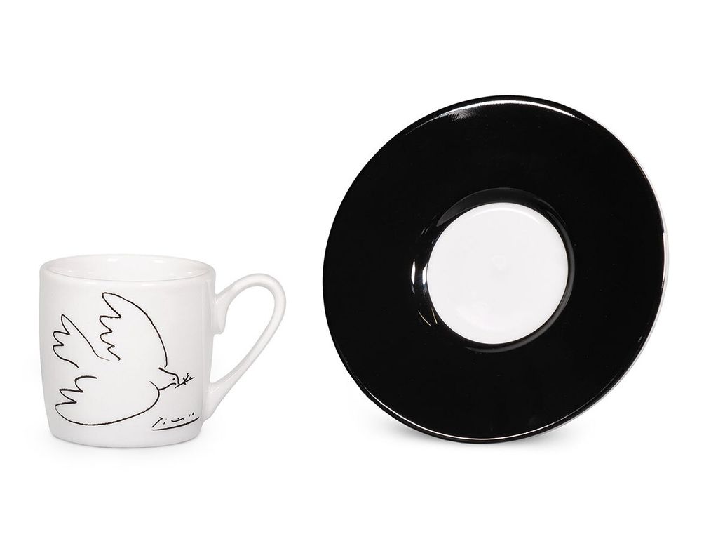 Tasse à Café Picasso Animaux Könitz En Porcelaine - Blanc Et Noir, 425 Ml, Neuve
