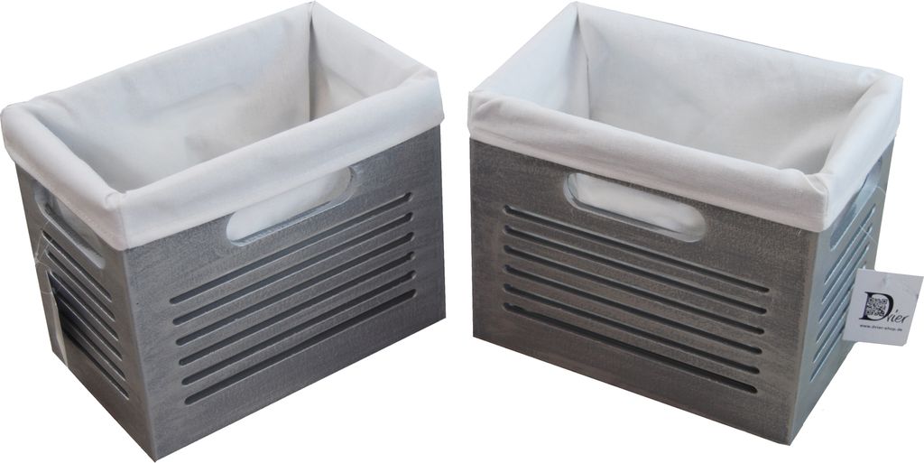 2 úložné koše Úložné koše Policový kôš MDF drevo ľadovo Obrázok produktu 