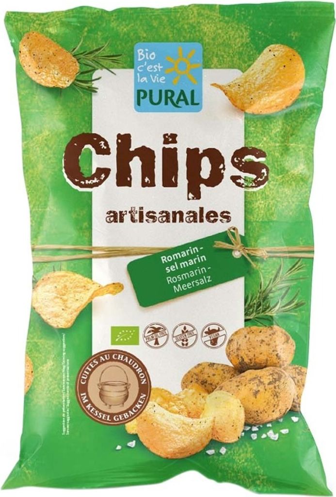 Chips de pommes de terre romarin & sel marin 120g Image du produit 