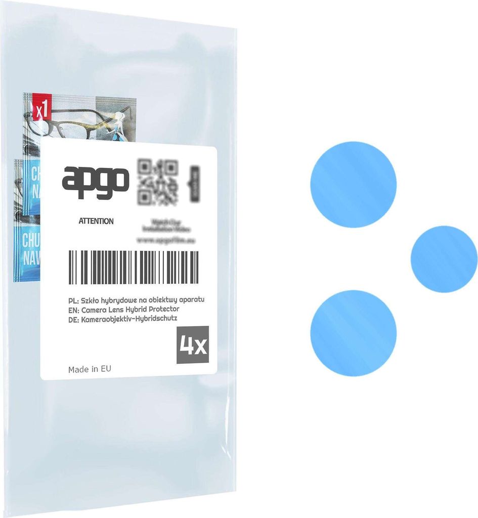 apgo 4 Stück Hybrid Kameraschutz, Kamera-Schutzglas kompatibel mit Blackview A53 Pro, Linsenschutz, 9H Härte, Schutz für Kameraobjektiv, Anti-Kr...