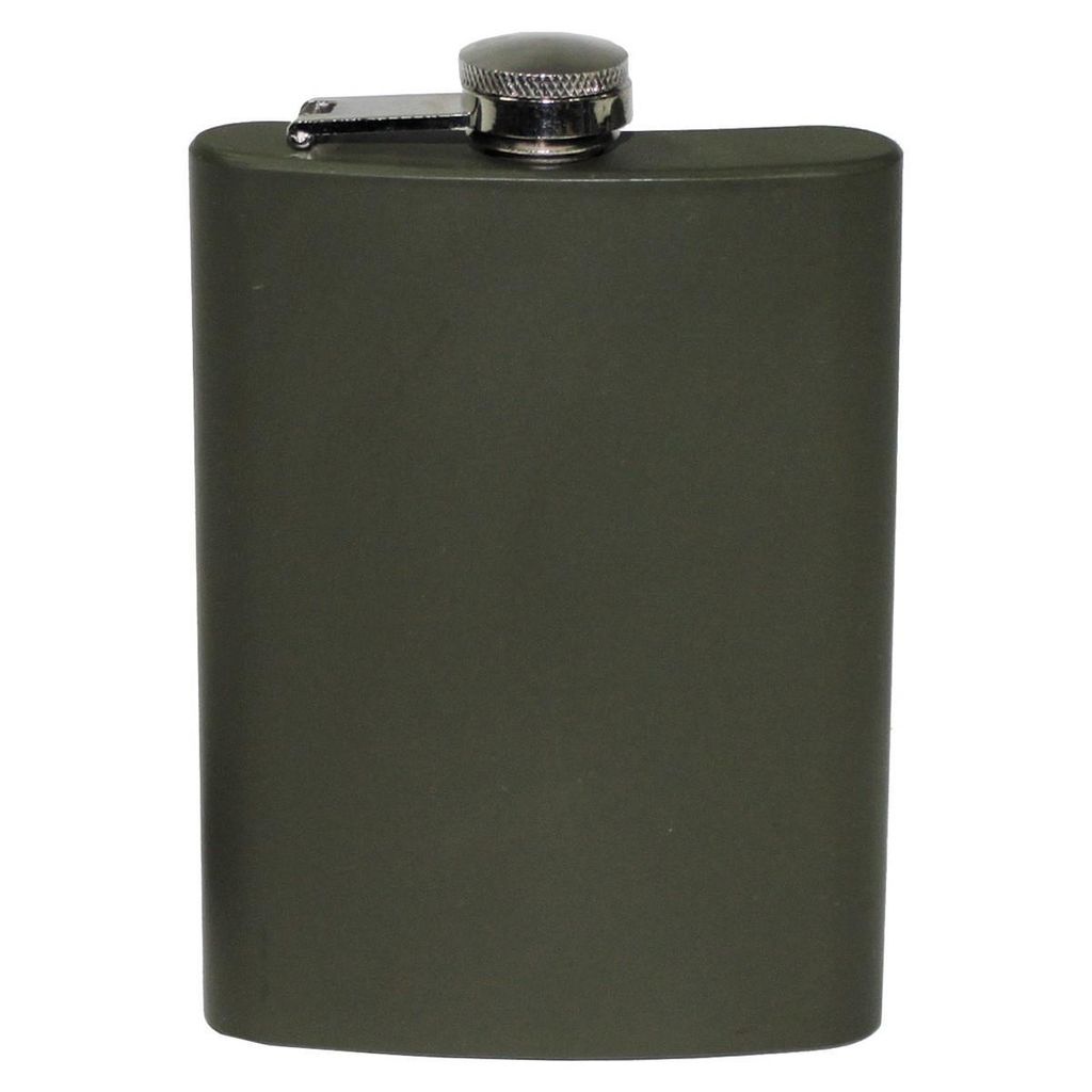 MFH Flachmann, Edelstahl,oliv, 8 OZ, 225 ml