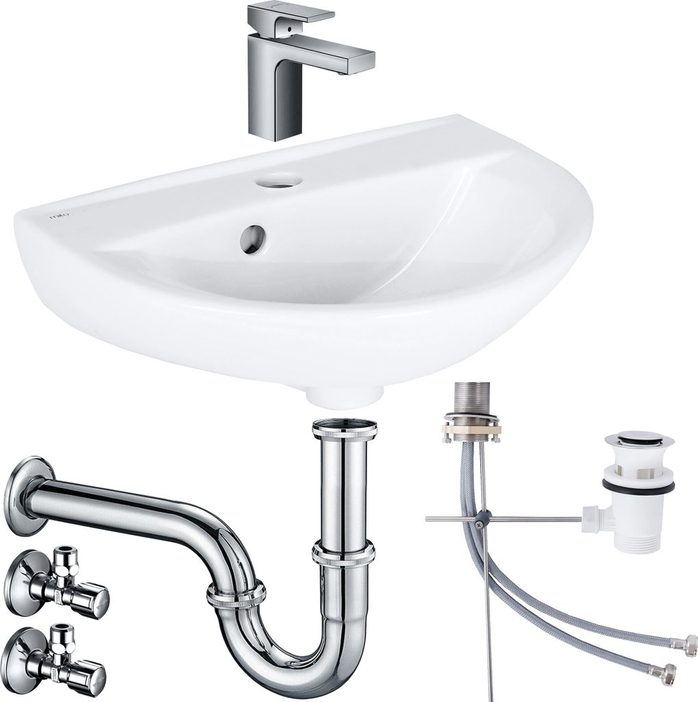 Waschbecken Komplettset Rosmarin 45 cm mit Hansgrohe Produktbild 