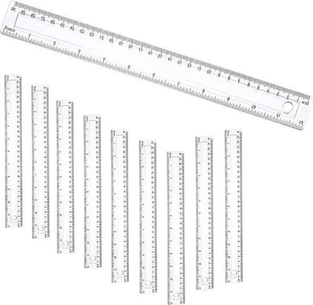 Règle de bureau 30 cm transparente pour dessin technique et plans