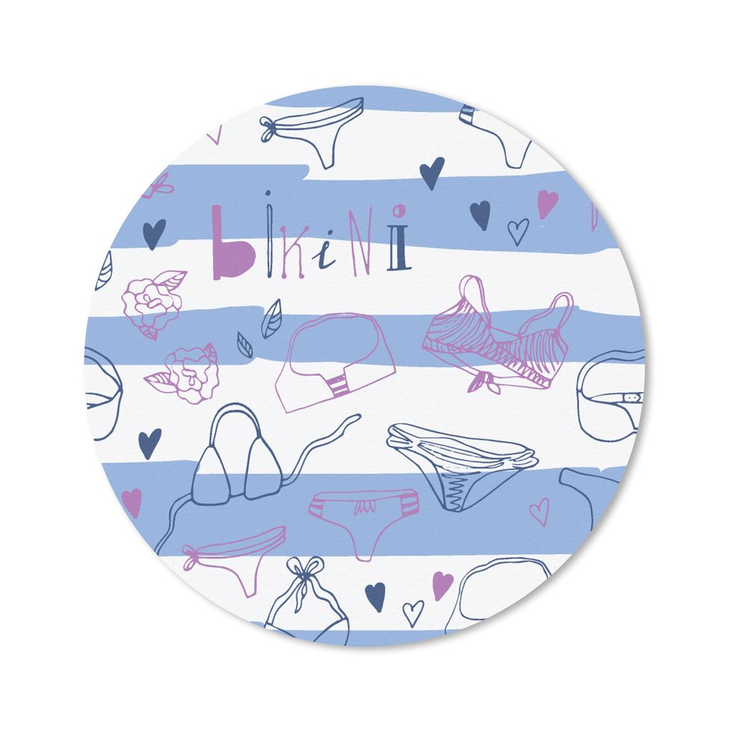 MuchoWow Mauspad Mousepad Bikini - Sommer - Schnittmuster 40x40 cm - Mousepads - Maus Mat - Pad - Mausunterlage - Schreibtisch Accessoires