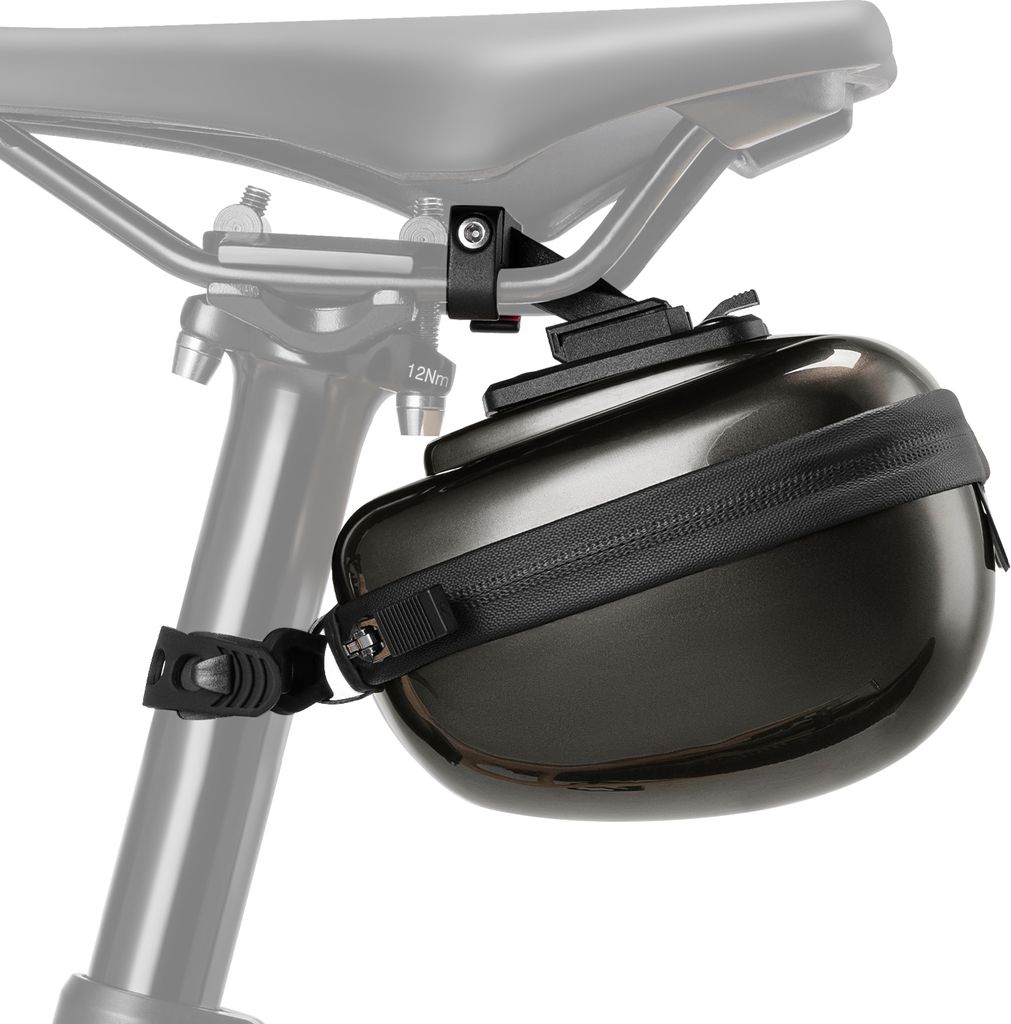 ROCKBROS Fahrrad Satteltaschen Hard Shell Fahrradsitz Tasche 0,4L mit Halterung Titan