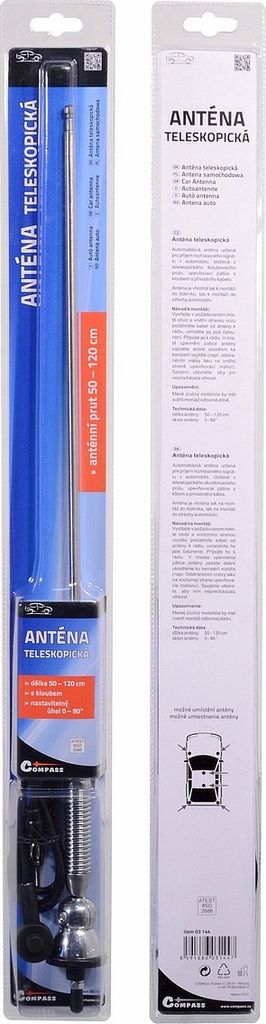 Compass 03144 - Antena teleskopowa CHROM 120cm Zdjęcie produktu 2
