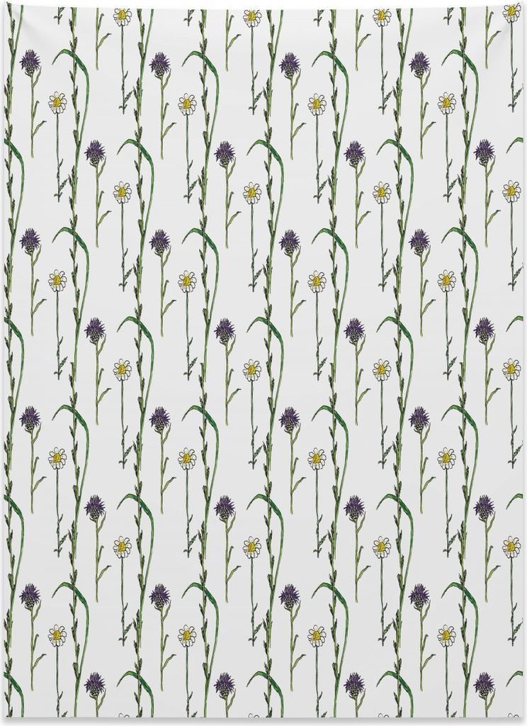 Abakuhaus Botanisch Wandteppich, aus Weiches Mikrofaser Stoff Kein Verblassen Klare Farben Waschbar, 110 x 150 cm, Olivengrün Weiß Pflaume