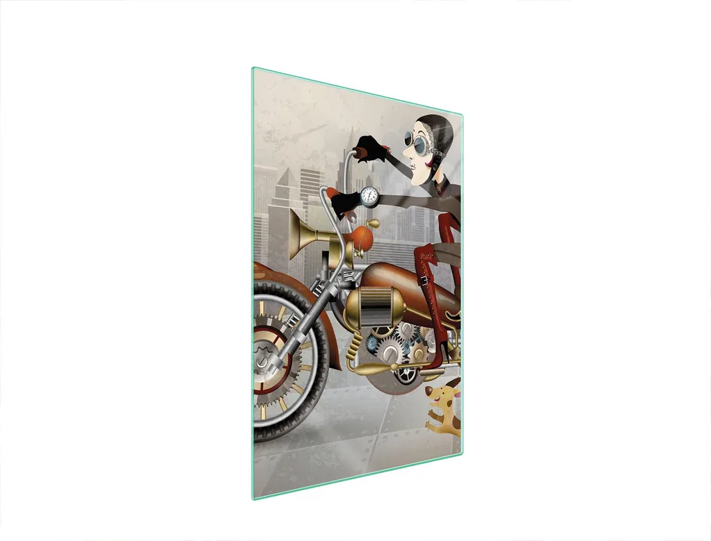 Tagliere in Vetro 35x52 Moto - Coprifornelli in Vetro Temperato Cucina