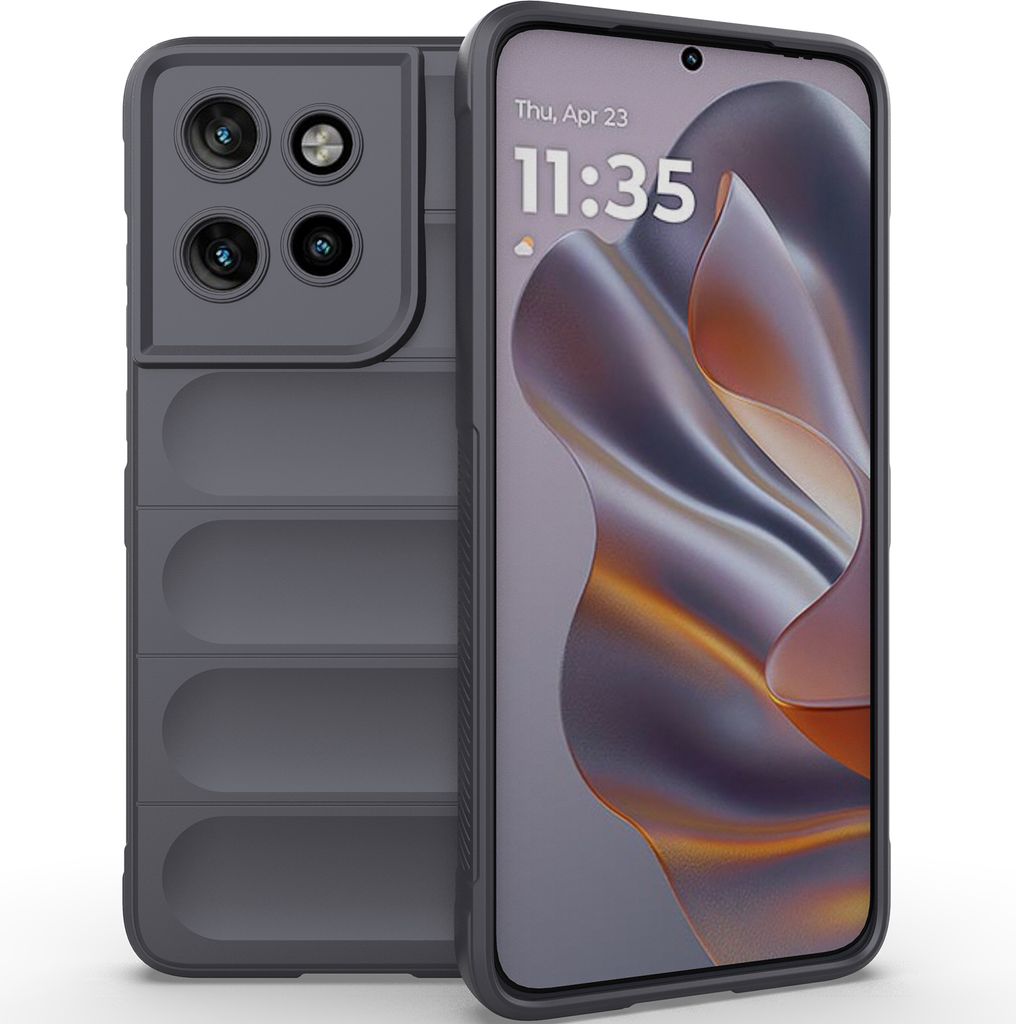 Handyhülle für Motorola Edge 50 Neo Weich TPU Silikon Stossfest Anti-rutsch Hülle Dunkelgrau