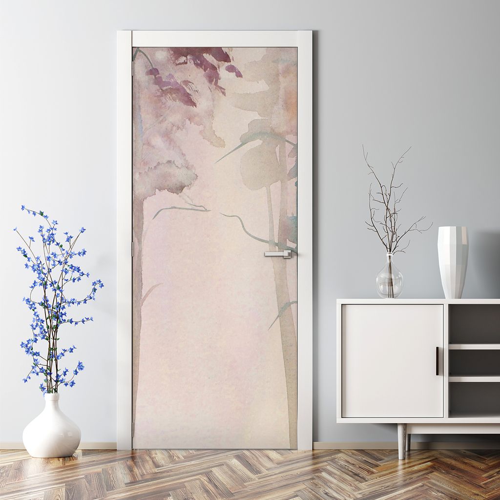 Dekorative Aufkleber Tür Deko selbstklebend Klebefolie Türtato Türposter Herbstwald Malerei 77 x 200 cm