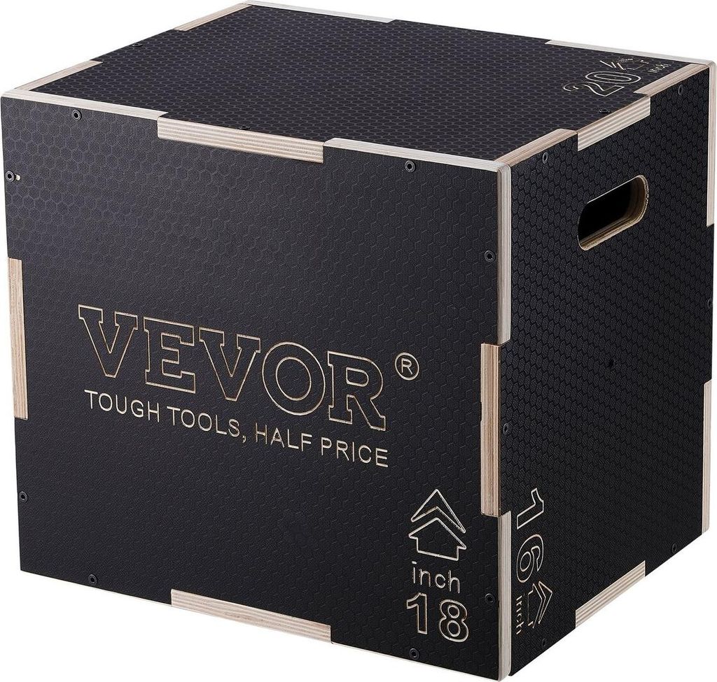 3-in-1-Plyometrie-Sprungbox, 20/18/16-Zoll-Plyo-Box aus Holz, Plattform- und Sprung-Agility-Box, rutschfeste Fitness-Übungs-Step-Up-Box für das T...