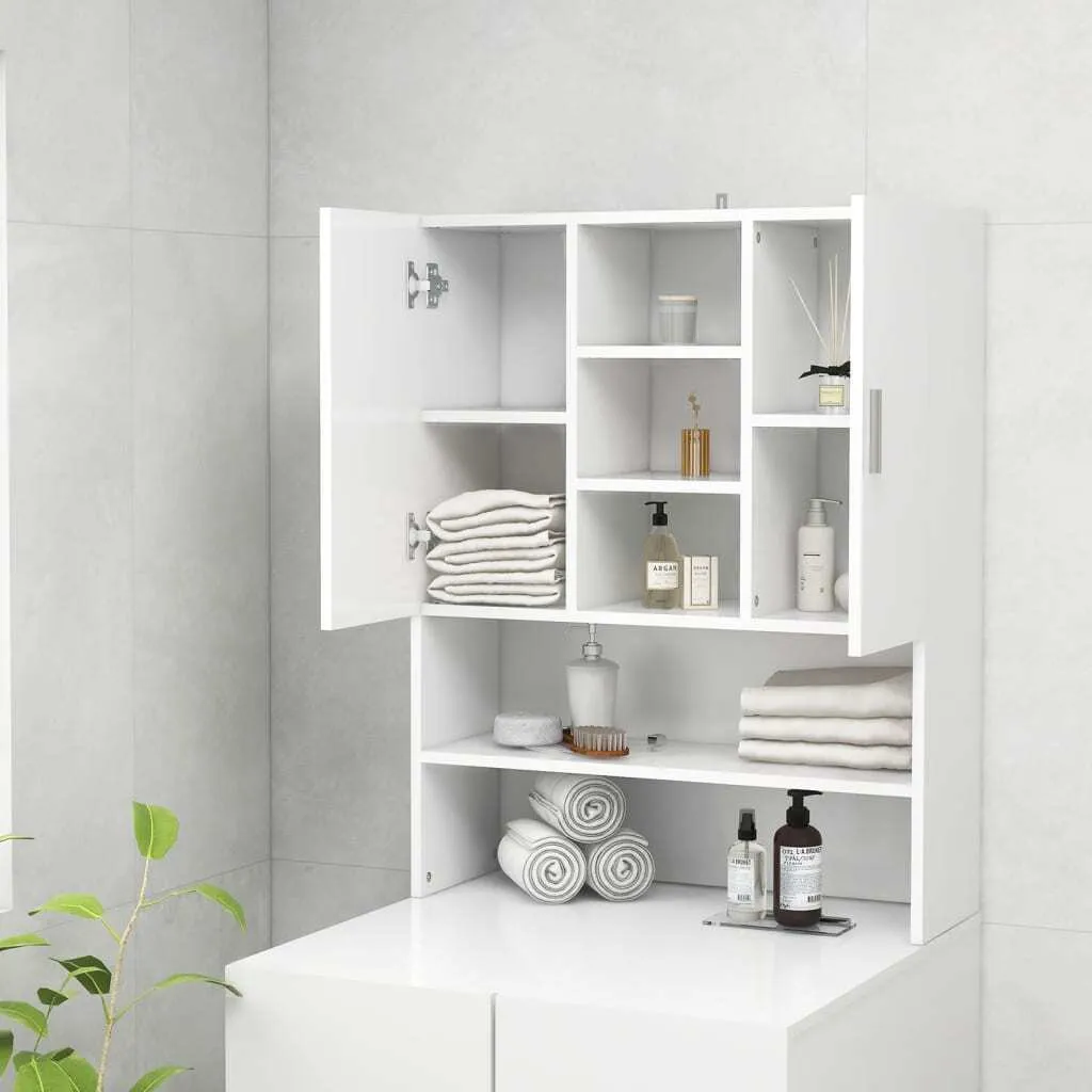 Optimisez votre petite salle de bain avec l'armoire machine à laver Blanc