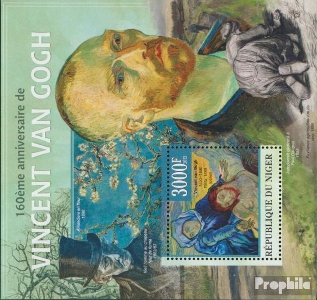 Briefmarken Niger 2013 Mi Block 189 (kompl. Ausg.) postfrisch Vincent Van Gogh, (160. Jahrestag)