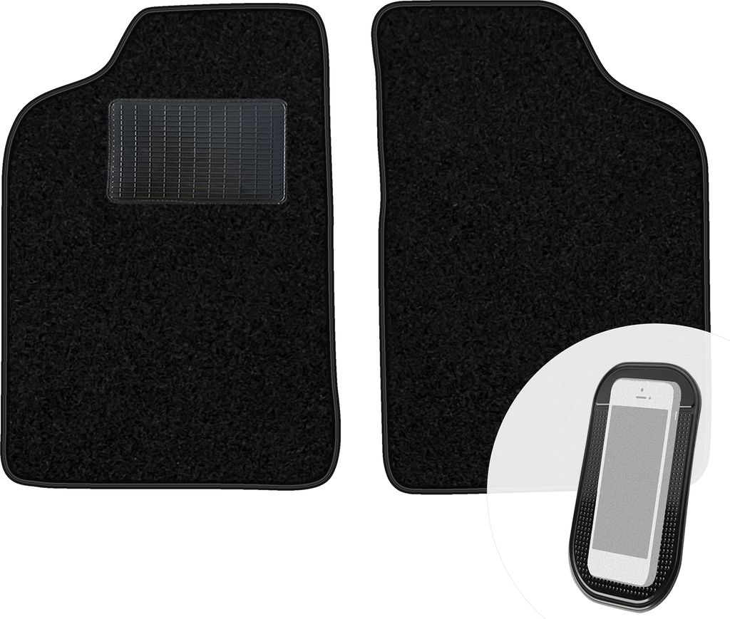 moto-MOLTICO Vorne Fußmatten Auto Velours Autoteppiche Schwarz Automatten Set 2-teilig passend für Peugeot 301 Citroen C-elysse ab 2012