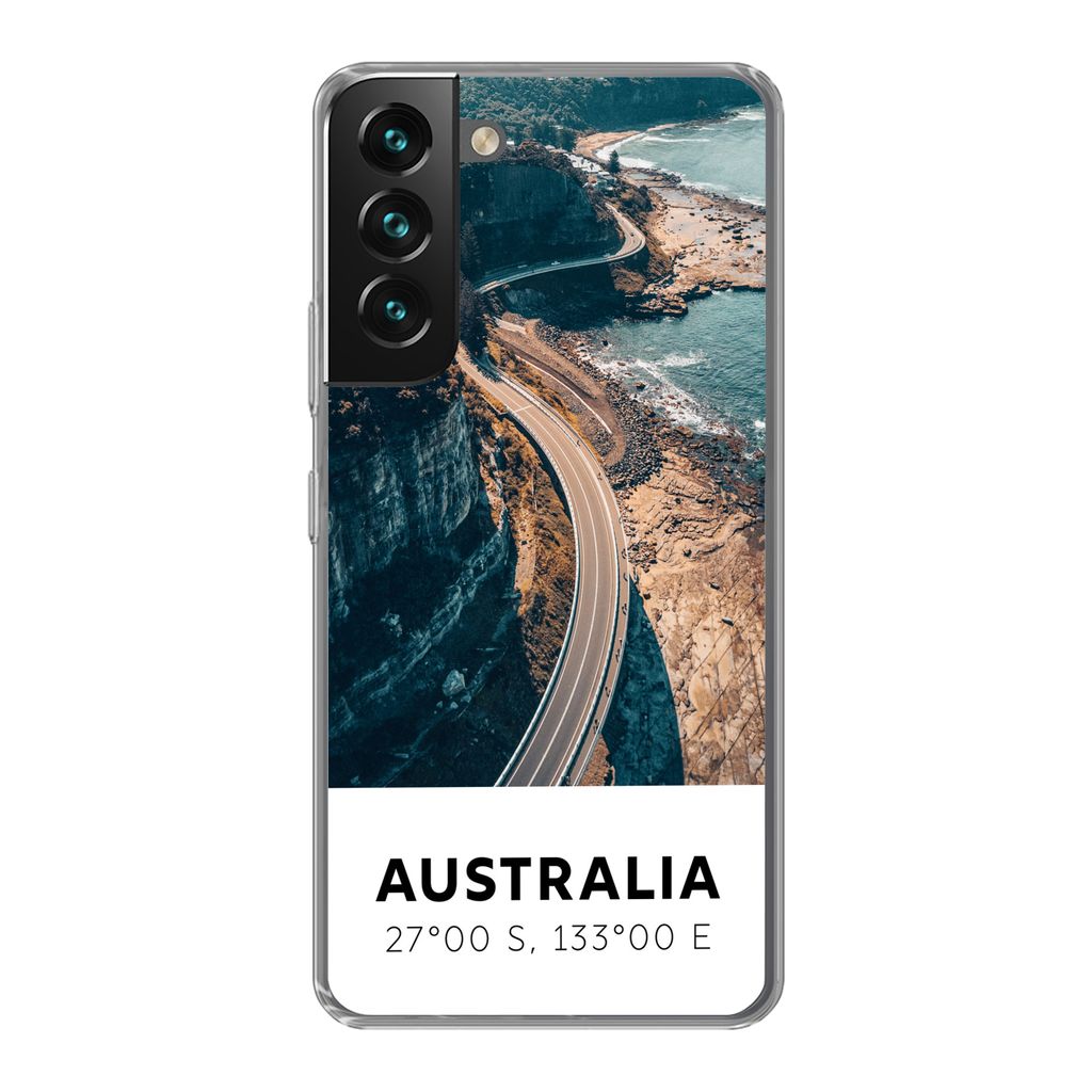 MuchoWow Handyhülle Schutzhülle Hülle für Samsung Galaxy S22 Plus Australien - Meer - Schnellstraße - Sommer Silikon Softcase Handy Hülle -...