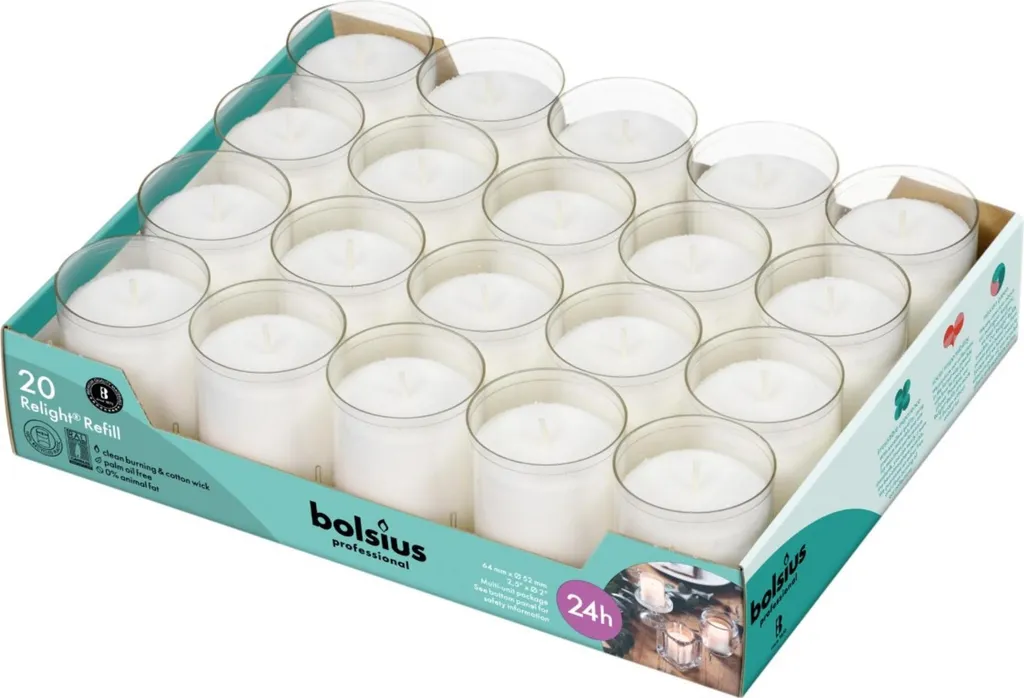 Bougies de recharge ReLight transparentes - Plateau de 20 pièces Pro