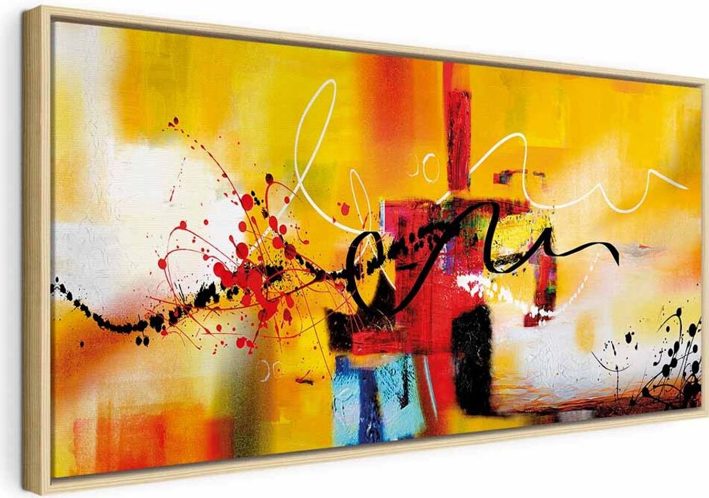 Italienischer Leinwand Leinwandbild - Street Melodies (1 Part) Orange Wide 100x50 cm Abstrakt a-A-0324-b-b