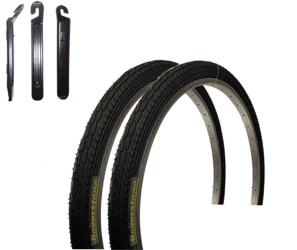 2x Roverstone Fahrradreifen Rosa 28x1,4 Zoll (37-622) + 2 Schläuche & Reifenheber – Für Trekking & City