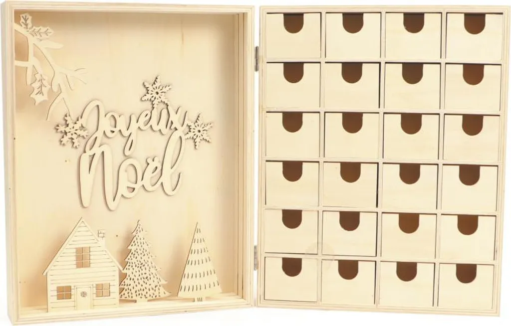 Calendrier de l'Avent en bois réutilisable pour Noël sans déchet