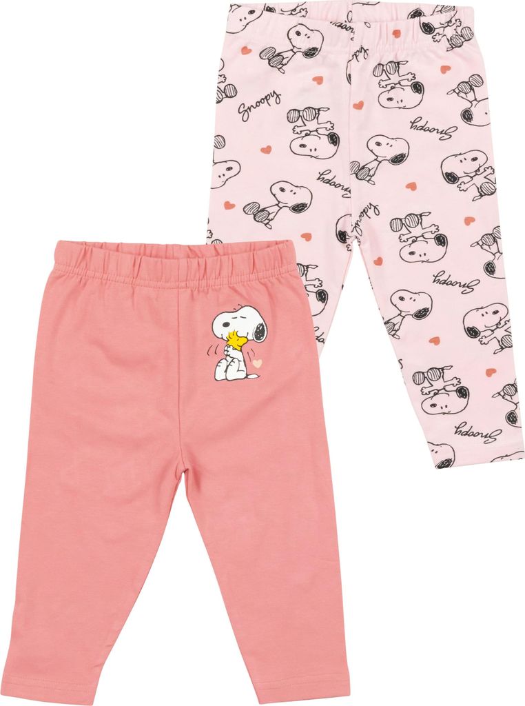 The Peanuts Snoopy Baby Leggings für Mädchen - Hose Leggins Babyhose Babykleidung Rosa Pink (2er Pack) 74-80