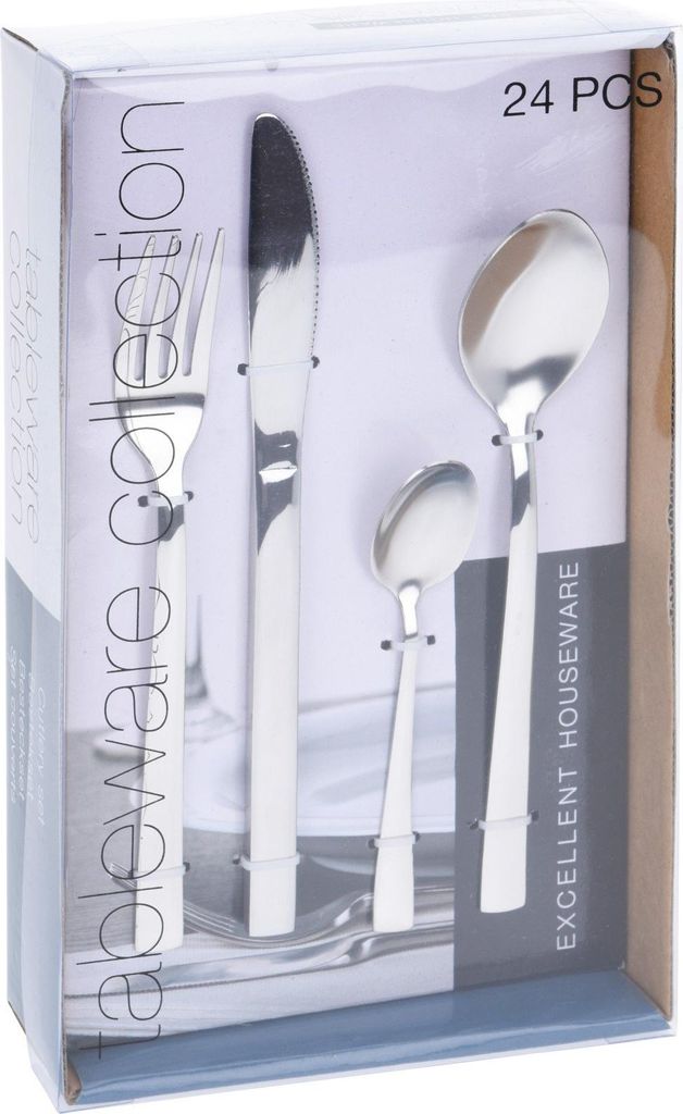 No Brand Besteckset 24-teilig aus Edelstahl