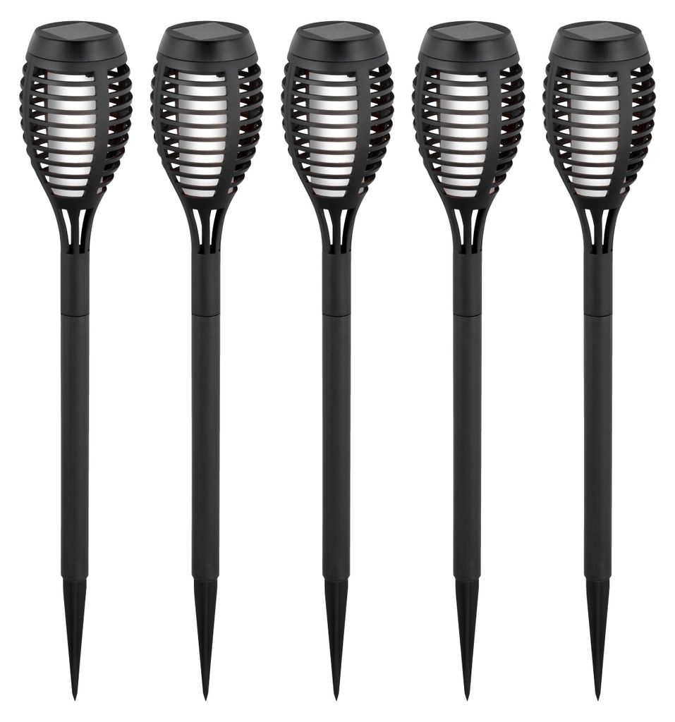 5er-Set Solar-/Fackelerdspieß "FANILO" H: 47cm, Lampe für Produktbild 