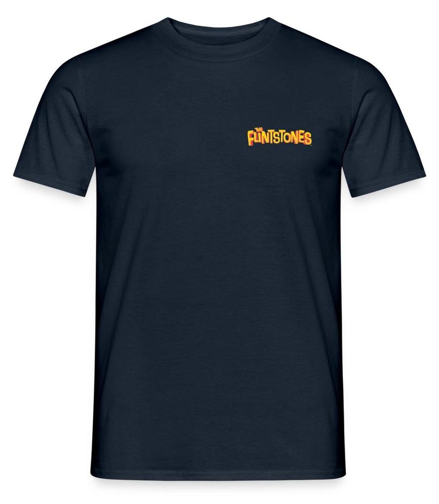 Spreadshirt The Flintstones Front- & Backprint Bedrock Crew Männer T-Shirt, XXL, Navy